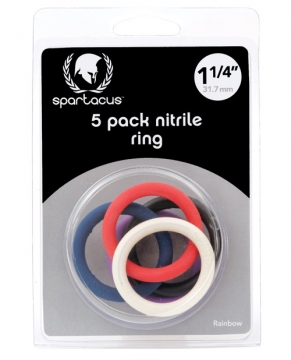"Nitrile Cock  Ring Set 1.25" - Asst Pack of 5"
