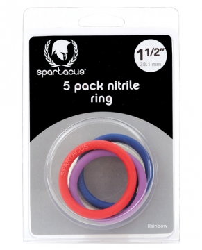 "Nitrile Cock  Ring Set 1.5" - Asst Pack of 5"