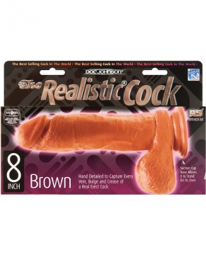 "8" Realistic Cock - Brown"