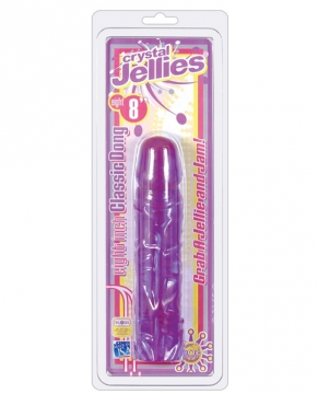 "Crystal Jellies 8" Classic Dildo - Purple"