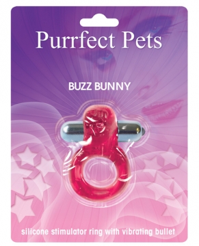 Purrfect Pet Buzz Bunny Stimulating Pleasure Ring - Magenta