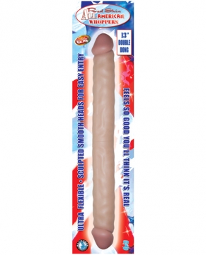"Real Skin All American Whoppers 13" Double Dong - Flesh"
