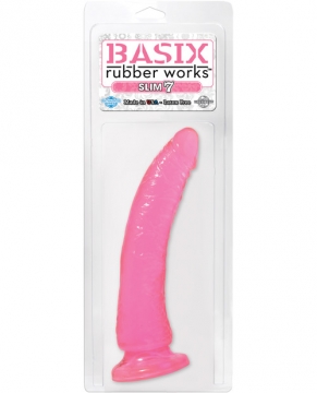 "Basix Rubber Works 7" Slim Dong - Pink"