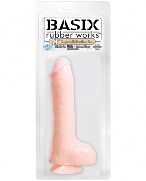 "Basix 8" Dong w/Suction Cup - Flesh"
