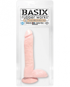 "Basix 9" Dong w/Suction Cup - Flesh"