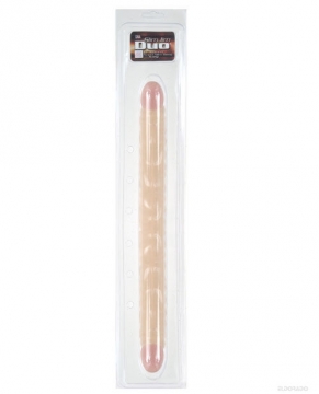 "17" Slim Jim Duo Veined Super Slim Double Dong - Ivory"