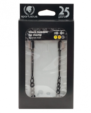 Black Adjustable Tweezer Nipple Clamps w/Chain
