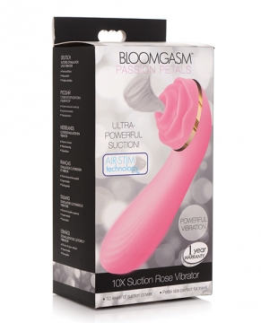 Inmi Bloomgasm Passion Petals 10X Silicone Suction Rose Vibrator - Pink