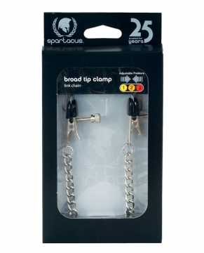 Adjustable Broad Tip Nipple Clamps w/Link Chain