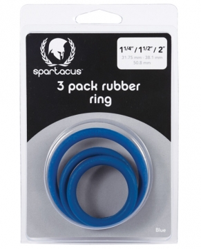 Rubber Cock Ring Set- Blue Pack of 3