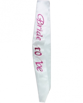 Bride to Be Flashing Sash - White