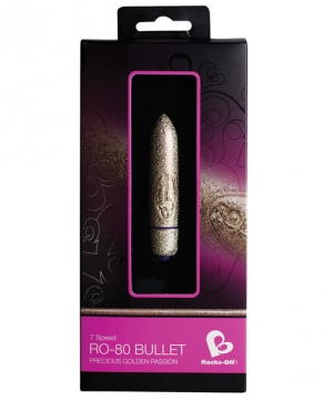 Precious Golden Passion Colored 7 Speed RO-80mm Bullet - Gold