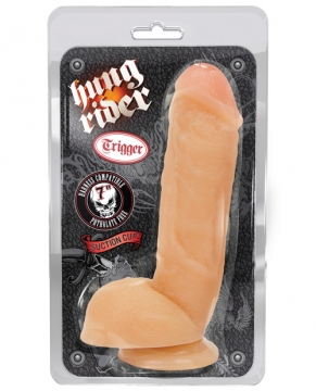 "Blush Hung Rider Trigger 7" Dildo w/Suction Cup - Flesh"