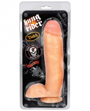 "Blush Hung Rider Butch 9" Dildo w/Suction Cup - Flesh"