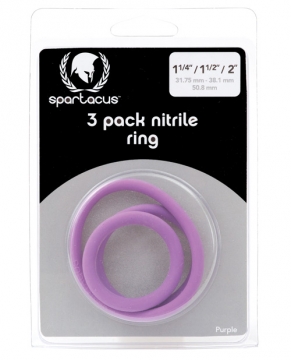 Nitrile Cock  Ring Set - Purple Pack of 3