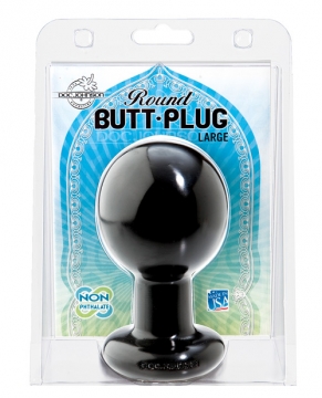 Round Butt Plug Large - Black