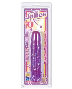 "Crystal Jellies 8" Classic Dildo - Purple"