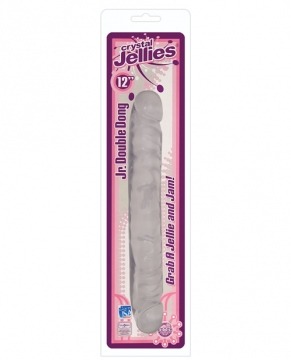 "Crystal Jellies 12"" Jr. Double Dong - Clear"