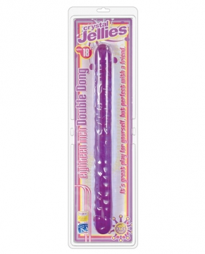 "Crystal Jellies 18"" Double Dong - Purple"
