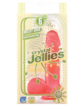 "Crystal Jellies 6"" Ballsy Cock - Pink"