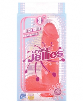 "Crystal Jellies 8"" Ballsy Cock - Pink"