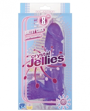 "Crystal Jellies 8"" Ballsy Cock - Purple"