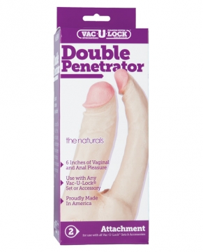 Vac-U-Lock Double Penetrator - Natural