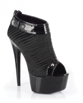 "Ellie Shoes Somi 6"" Pointed Steletto Heel w/2"" Platform Black Six"