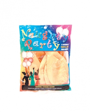 Naughty Party Boobie Balloons  - Flesh Pack of 6