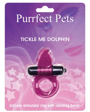 Purrfect Pet Tickle Me Dolphin Stimulating Pleasure Ring - Purple