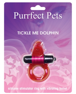 Purrfect Pet Tickle Me Dolphin Stimulating Pleasure Ring - Magenta