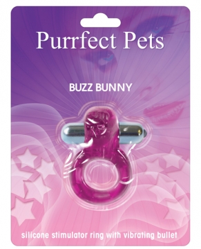 Purrfect Pet Buzz Bunny Stimulating Pleasure Ring - Purple