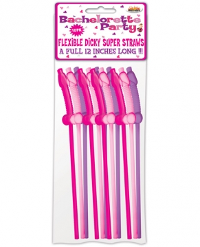 Bachelorette Party Flexy Super Straw - 10 Pack