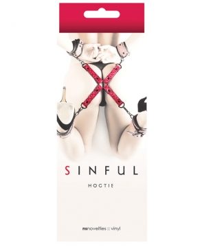 NS Novelties Sinful Hogtie - Red