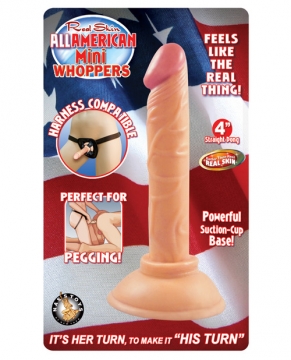 "Real Skin All American Mini Whopper 4" Straight Dong - Flesh"