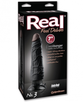 "Real Feel Deluxe No. 3  7" Waterproof Vibe - Black Multi Speed"