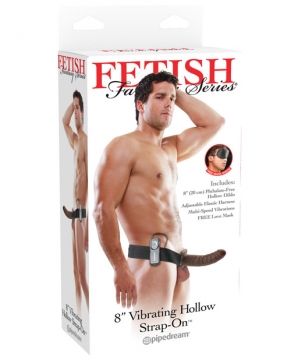 "Fetish Fantasy Series 8" Vibrating Hollow Strap On - Brown"