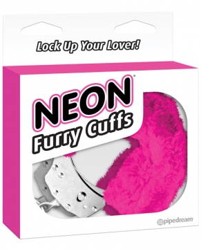 Neon Furry Cuffs - Pink