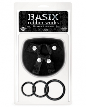 Basix Rubber Works Universal Harness Plus Size - Black