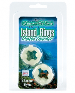 Silicone Island Rings Double Stacker Glow In The Dark