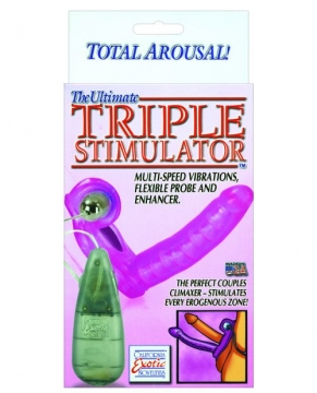 The Ultimate Triple Stimulator Flexible Dong w/Cock Ring