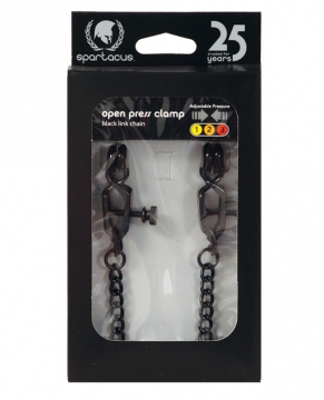 Adjustable Alligator Nipple Clamps w/Black Chain